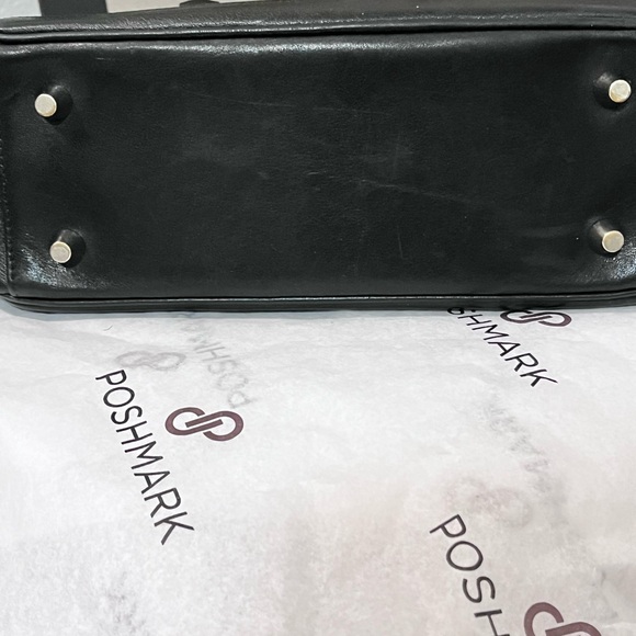 COACH ‘BONNIE’ VINTAGE BLACK GENUINE LEATHER SATCHEL BAG - Picture 12 of 15